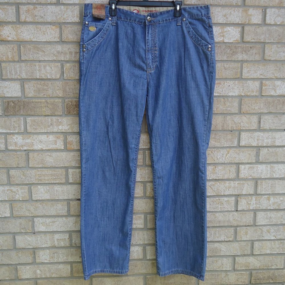 NWT. EHENEGE Blue Light Denim Jeans. - Picture 2 of 8